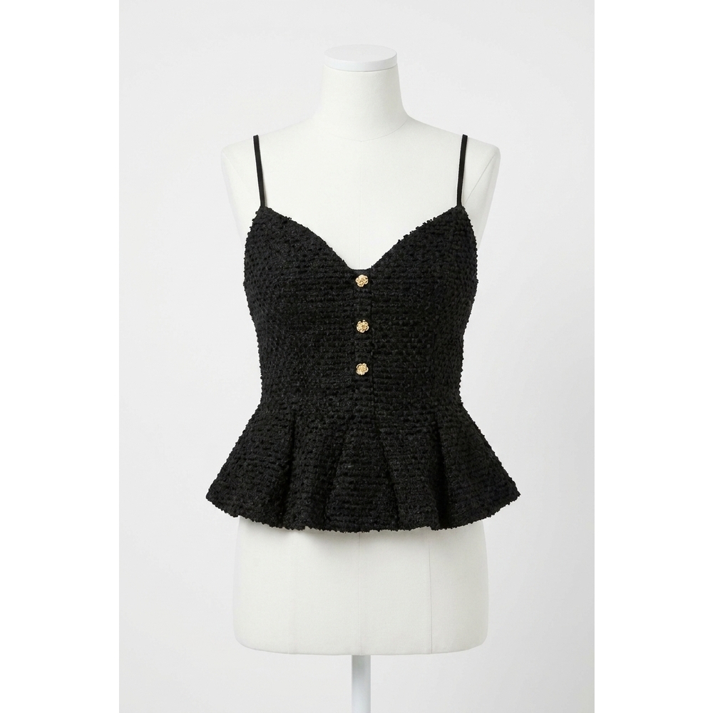 NEW ASTR paislee sweetheart peplum top in black